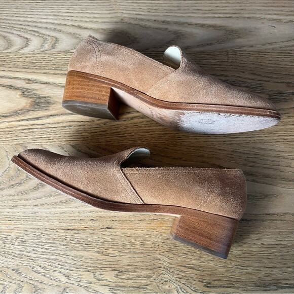 Soludos Sophia Suede Block Heel Loafers Tan Drivers Women’s Size 8 - Picture 7 of 9